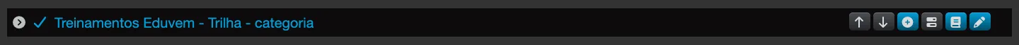 Track category row on the Home Screen tab, with the action buttons on the right
